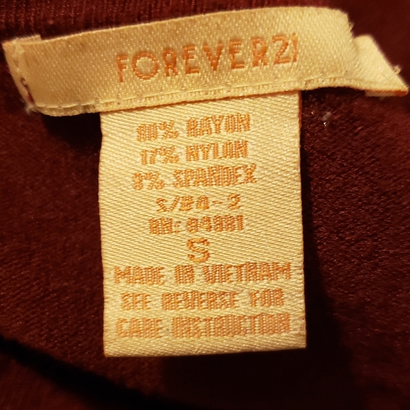 Forever 21 faux wrap sweater blouse, red, small - Picture 8 of 9